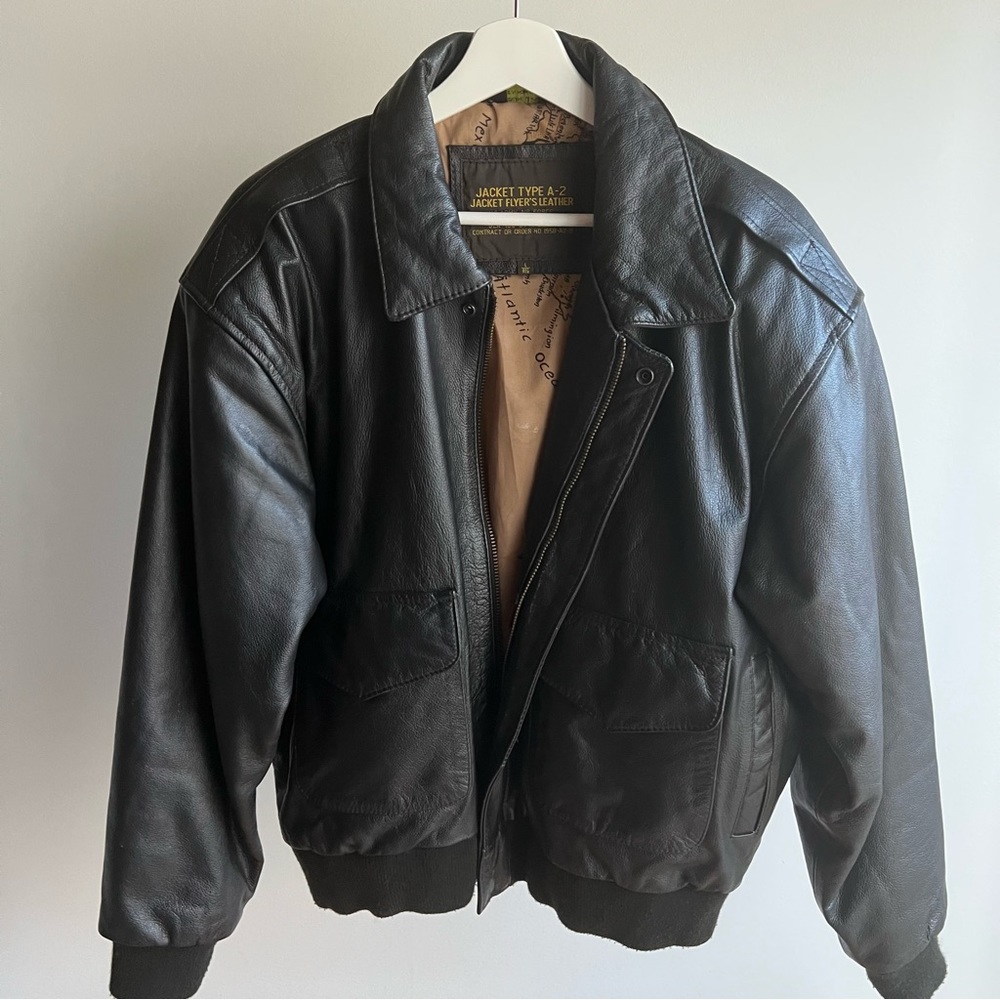 Vintage Jacket Type-A2 Flyer Bomber Dark Brown Leather Jacket